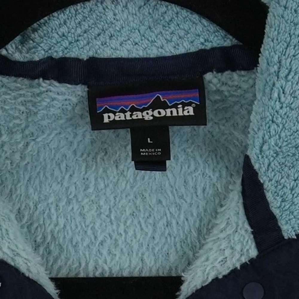 Patagonia Re Tool Pullover Fleece Top Sweater Women's Size Large Teal Blue Snap - Picture 5 of 8